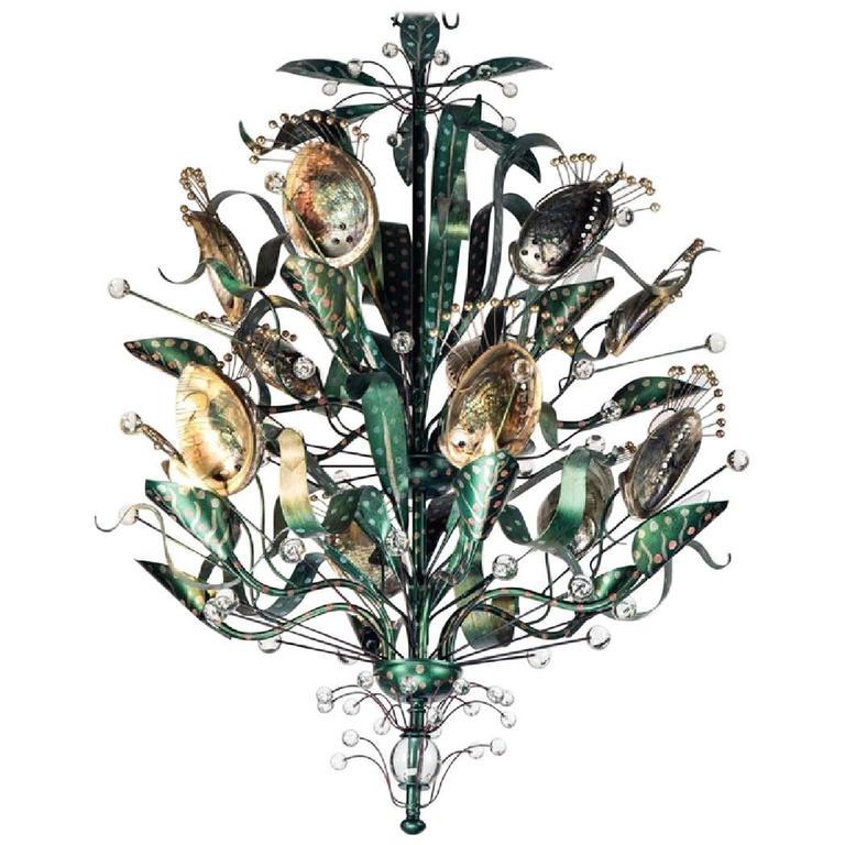 Abalone Chandelier Hollywood Regency Tony Duquette At 1stdibs Abalone Chandelier Hollywood Regency Tony Duquette For