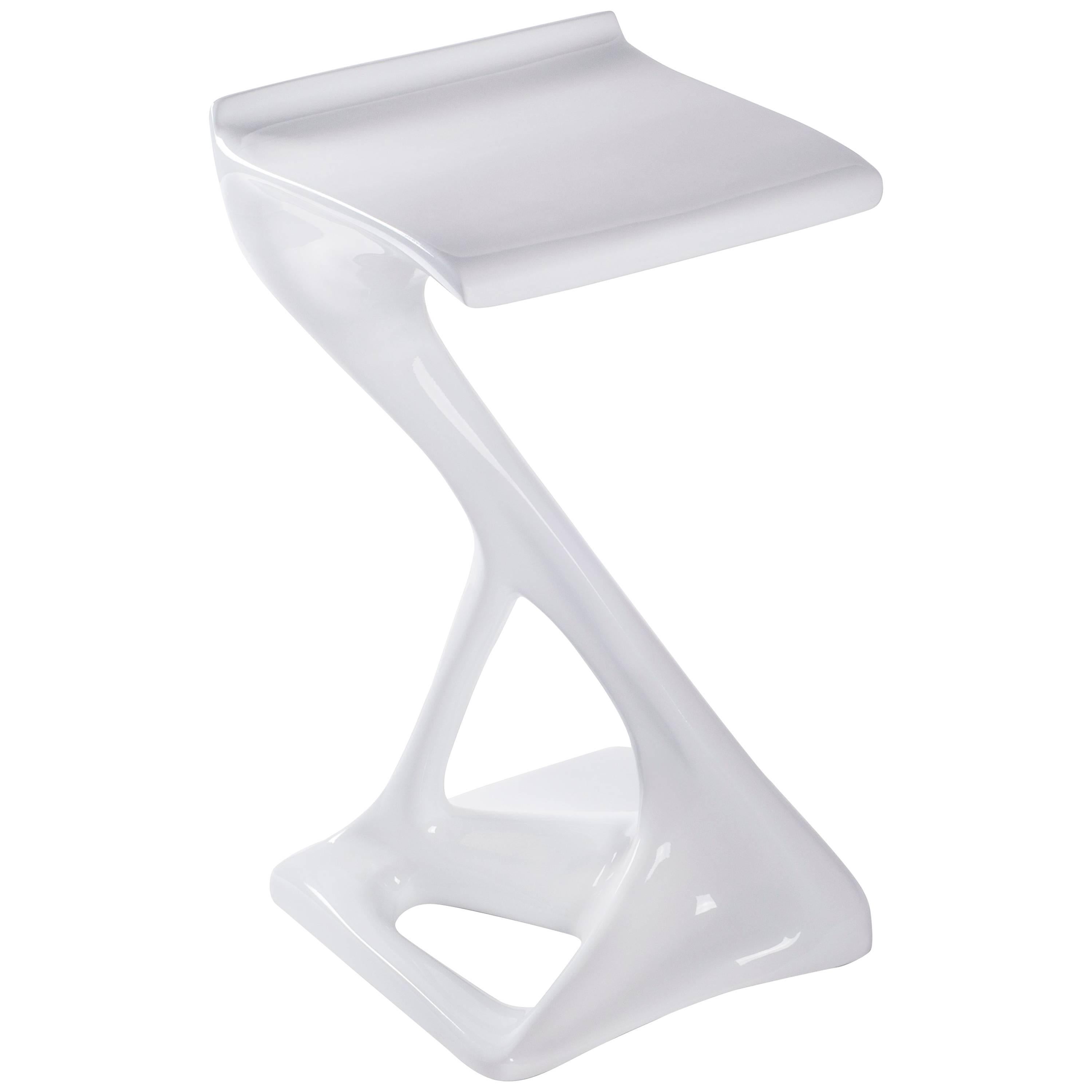 Amorph Attitude Bar Stool Lacquered White  For Sale