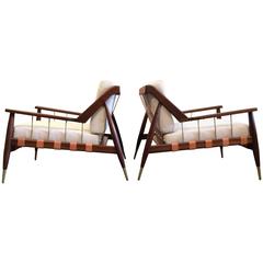 Sculptural Italian Lounge Chairs in Ico Parisi Style, 1950s