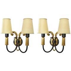 Pair of Art Deco Wall Sconces, Lucien Rollin Collection by William Switzer