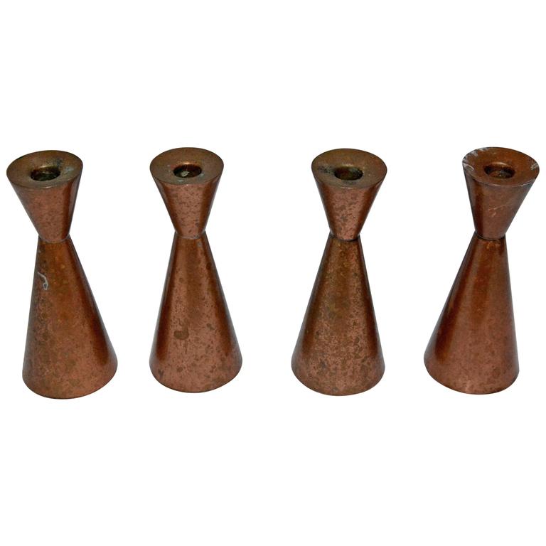 Mid Century Modern E Dragstead Copper Candlesticks For At 1stdibs Mid Century Modern E Dragstead Copper Candlesticks For