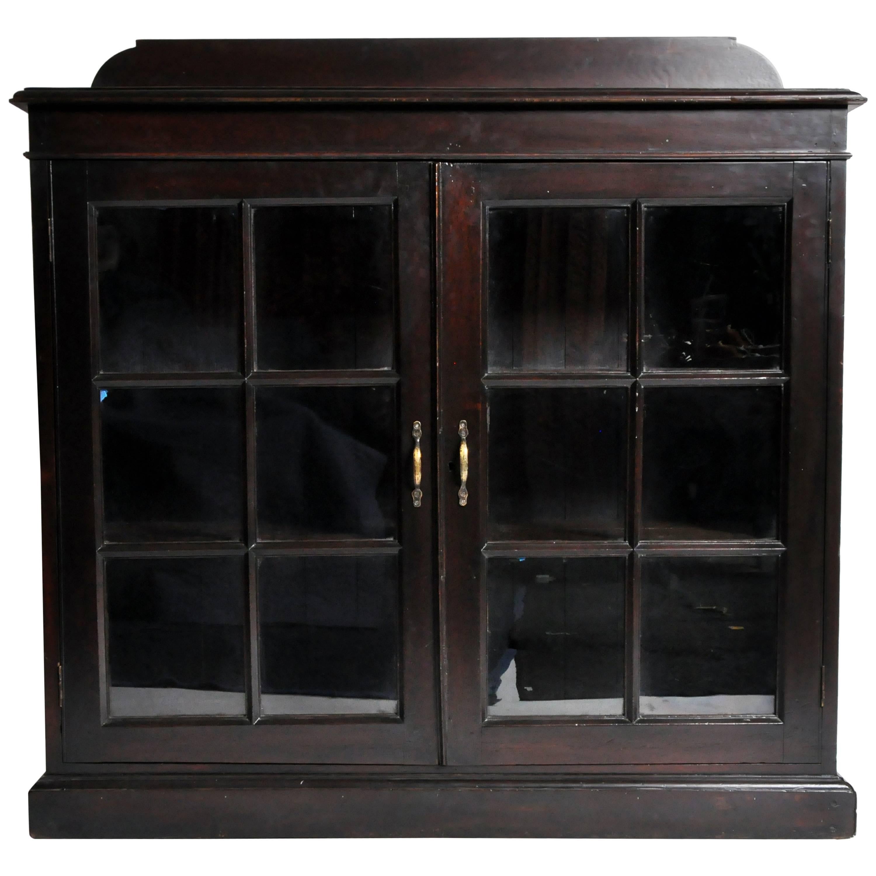 British Colonial Buffet with Glass Pane Doors