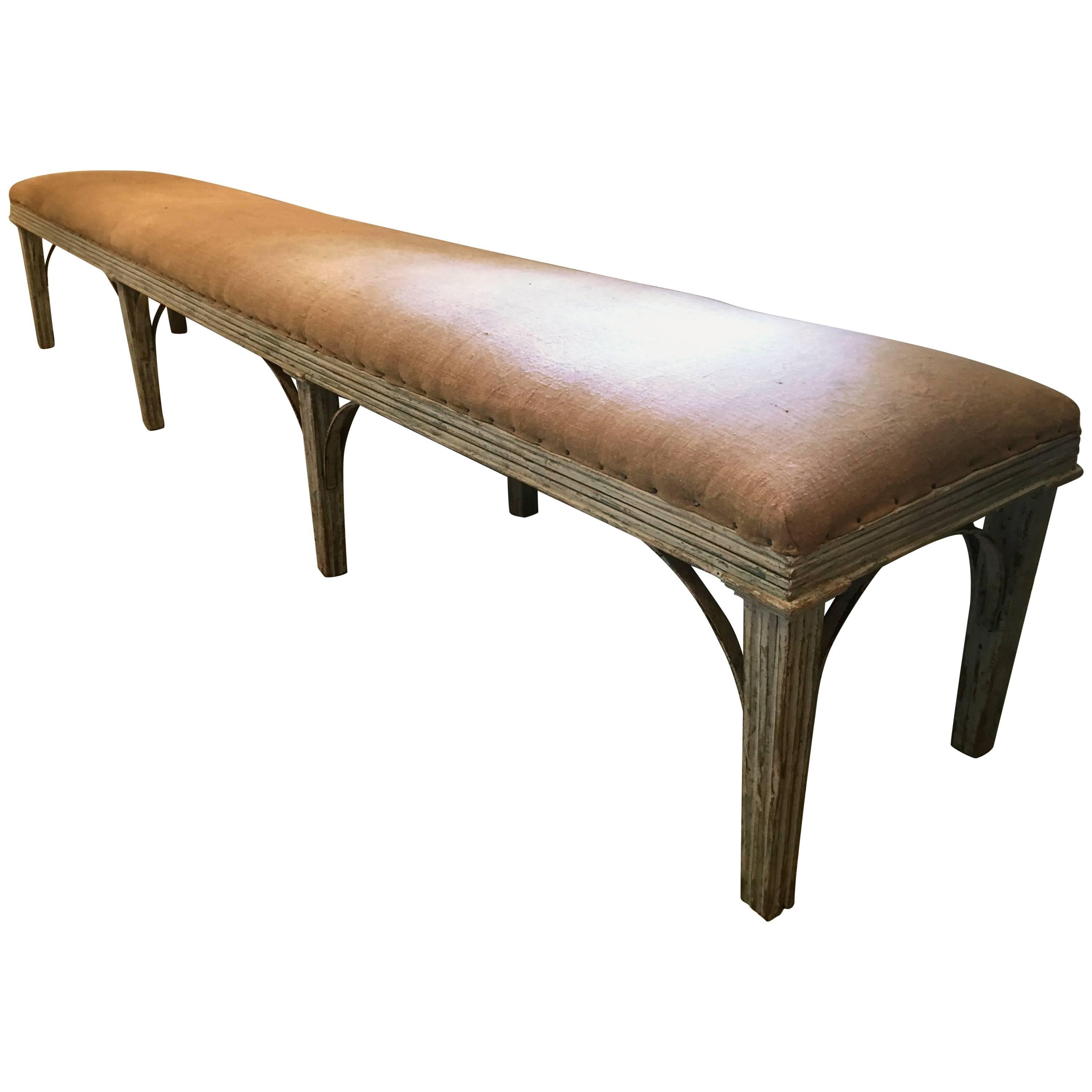 Exceptionally Long French Painted Louis XVI Style Bench
