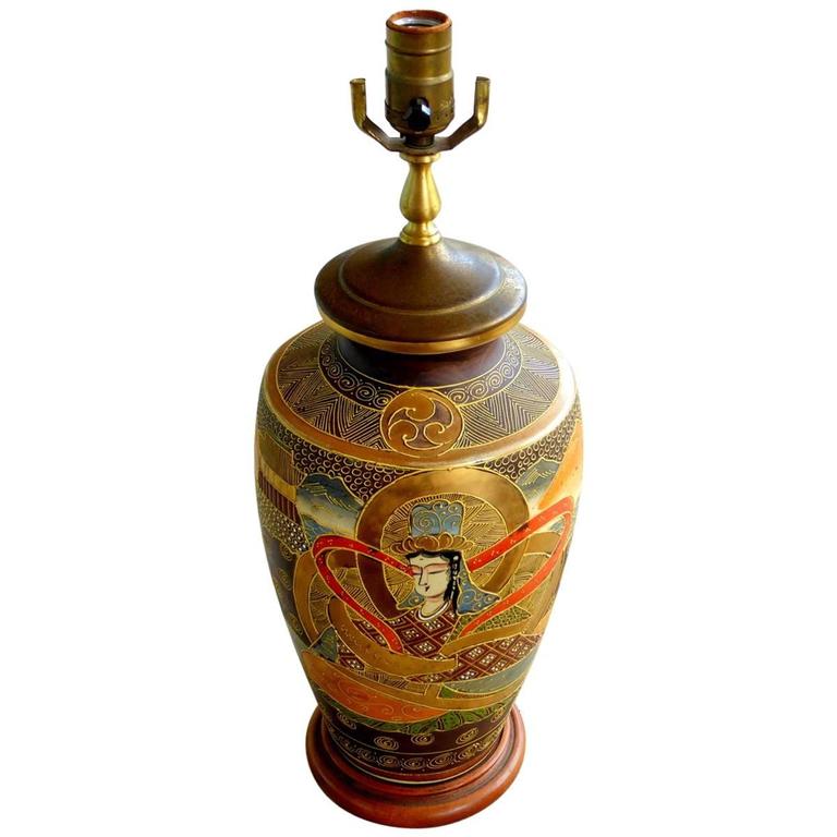 Japanese Satsuma Lamp For At 1stdibs Japanese Satsuma Lamp For