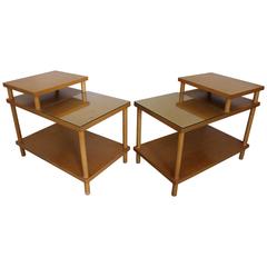 Mid-Century Modern Pair of Robsjohn-Gibbings Widdicomb Two-Tiered End Tables