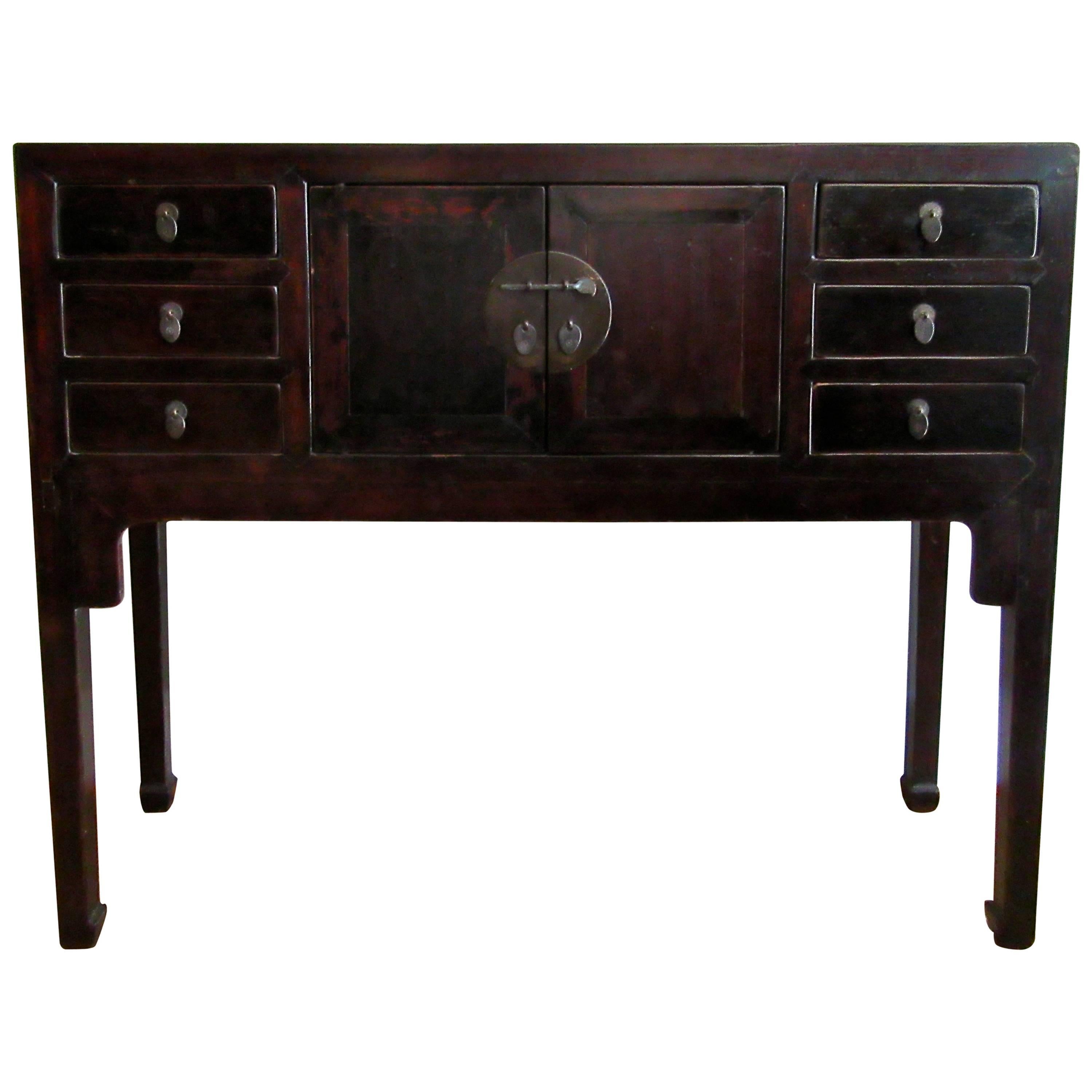 Chinese Lacquered Sideboard, Late 19th-Early 20th Century  For Sale