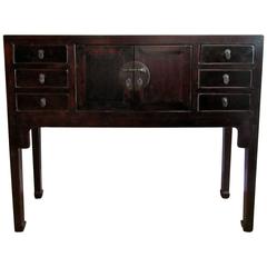 Antique Chinese Lacquered Sideboard, Late 19th-Early 20th Century 