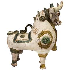 Torito de Pucara Vaisseau de taureau péruvien en poterie ancienne