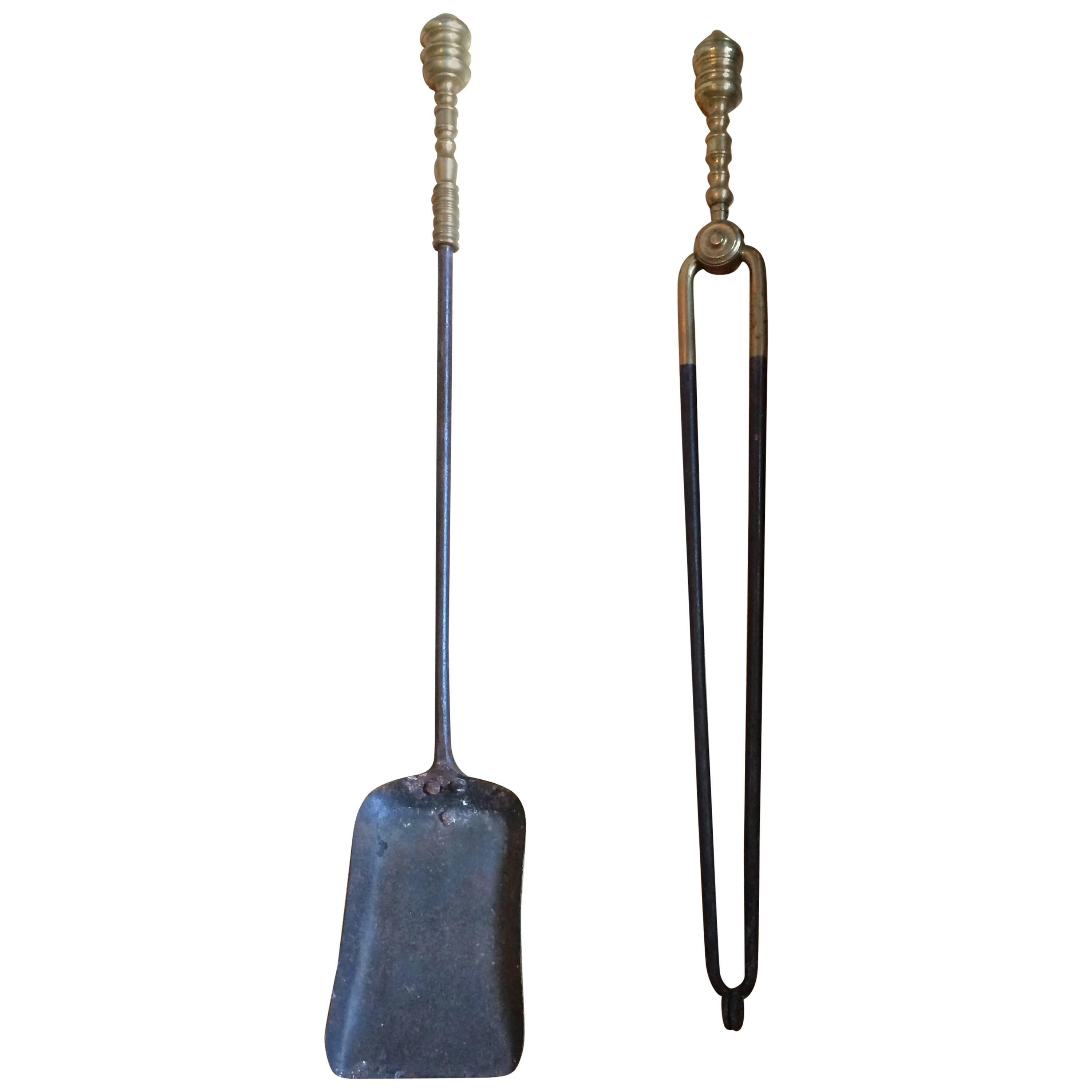 Chippendale Style Antique Fireplace Tools