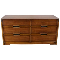 Compass by Drexel Six-Drawer Campaign Dresser, Vintage, Mid-Century