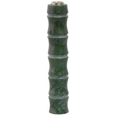 Vintage New Modern Large Candleholder in Green Guatemala Marble, creator Michele Chiossi