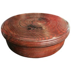 Superb Japanese Lacquer Red and Black Treasures Collector's Box 10