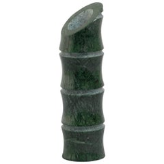 New Modern Vase, Medium in Green Guatemala Marble, creator Michele Chiossi