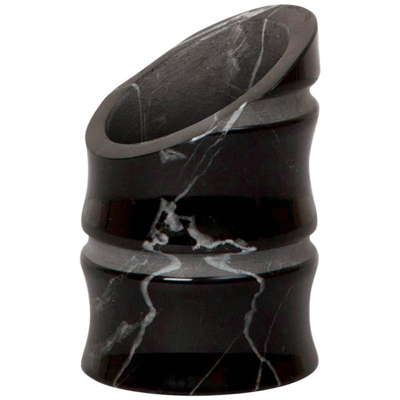 New Modern Vase ‘Small’ in Black Marquina Marble, creator Michele Chiossi For Sale