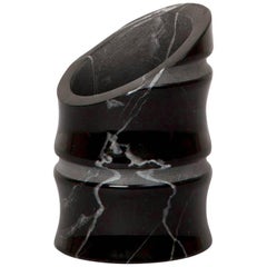 New Modern Vase ‘Small’ in Black Marquina Marble, creator Michele Chiossi