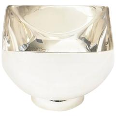 Signed Vintage Ward Bennett Sculptural Silver Plate Bowl 12