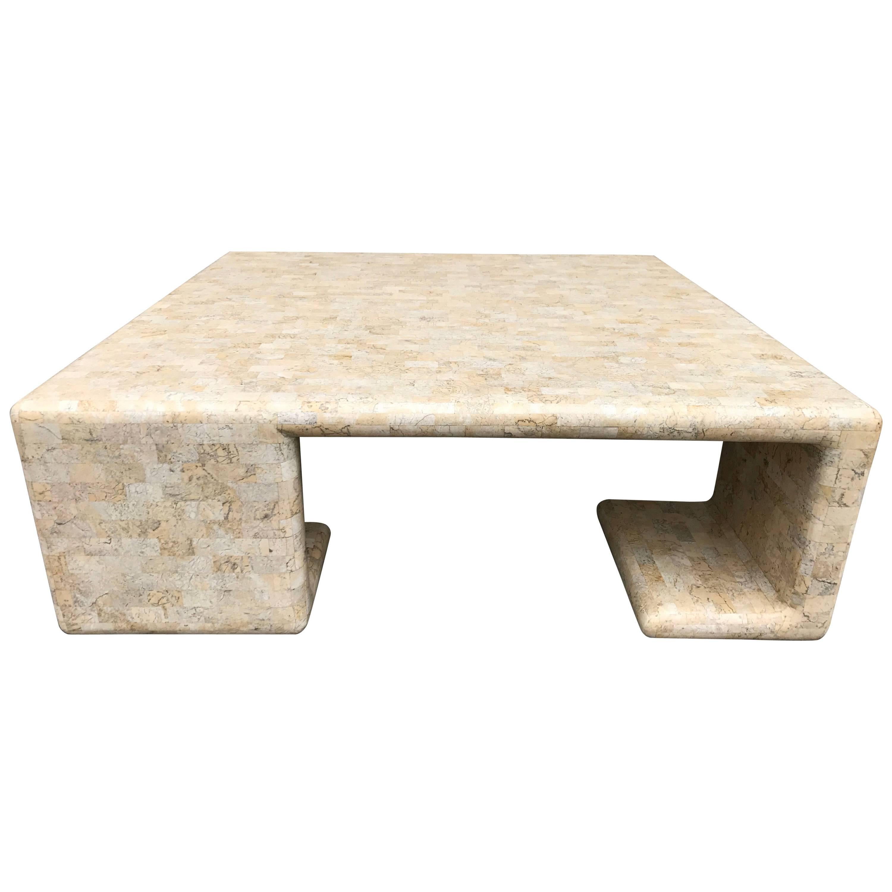 Impressive Tessellated Fossil Stone Tiled Coffee Table by Maitland-Smith