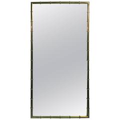 Magnificent Faux Bamboo Brass Wall Mirror by Mastercraft