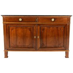 Antique French Mahogany Buffet with Marble Top, circa 1890