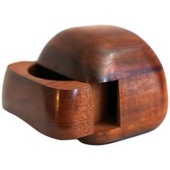Mid-Century Singed Dean Santner Handmade Walnut "Rock Box" 