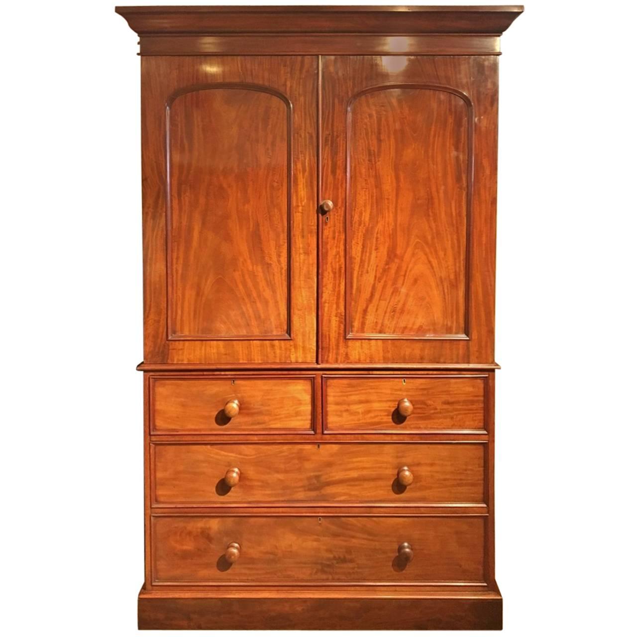 19th Century Mahogany Linen Press