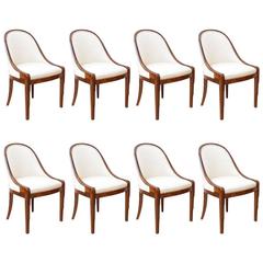 Suite of Eight French Art Deco Dining Chairs