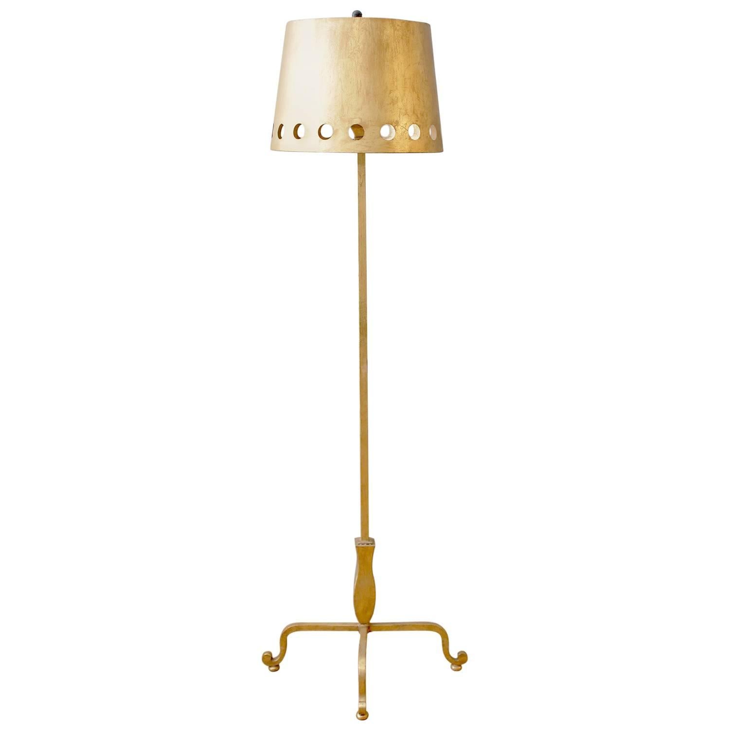 Mid-Century "Gold" Large-Scale Floor Lamp For Sale