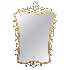 Midcentury Brass Mirror by Pier Luigi Colli, Italy, 1940s 3