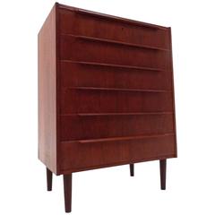 Danish Teak Chest of Drawers Scalloped Handles Mid-Century, 1960s