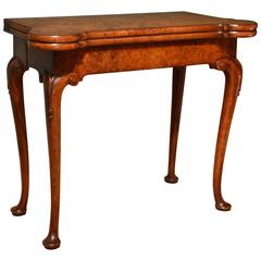 18th Century Burr Walnut Concertina Action Card Table 7