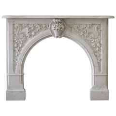 Vintage 20th Century Louis XV Style Cultured Marble Fireplace Mantle