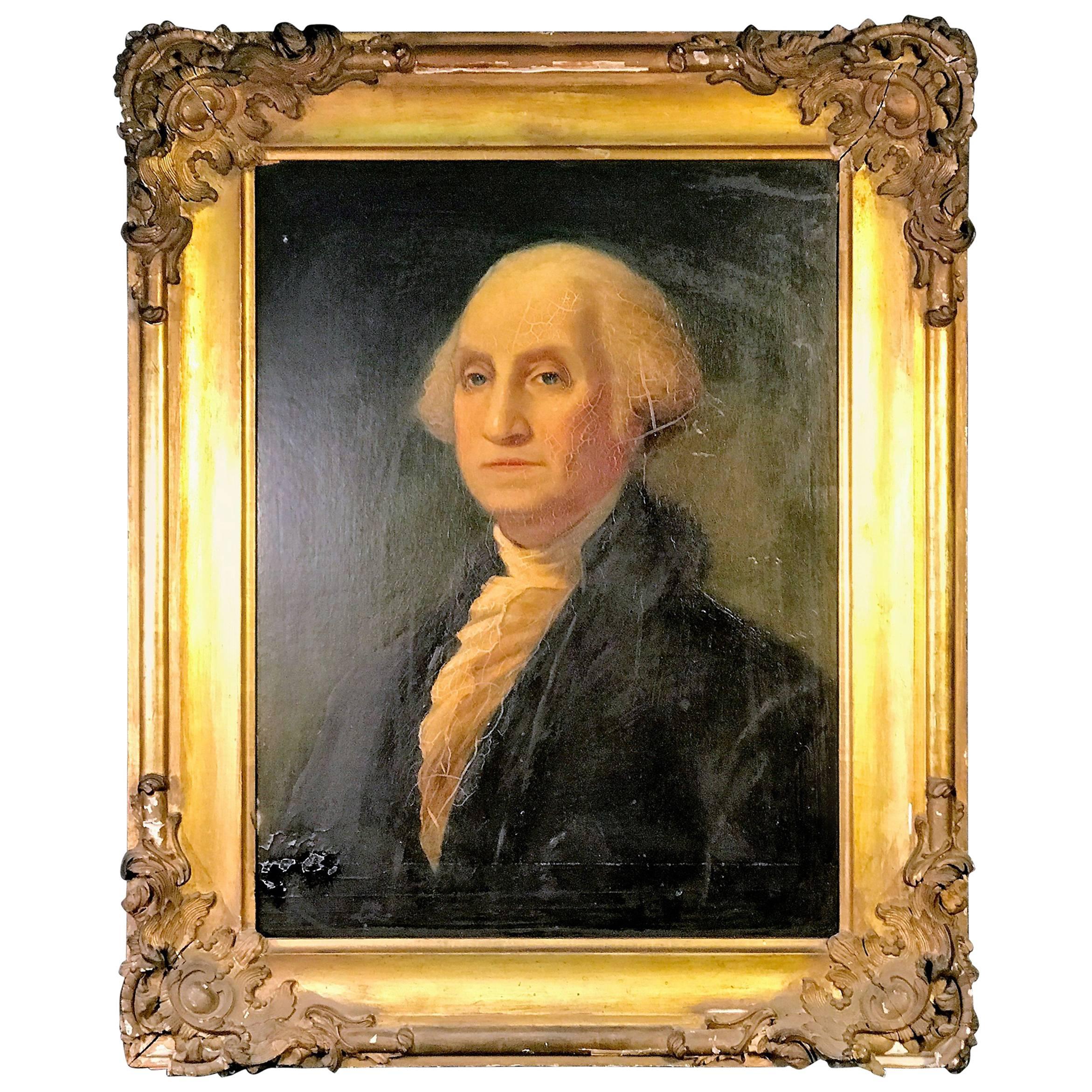 19th Century Portrait of George Washington Painting For Sale