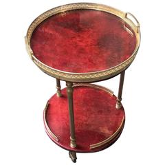 Red Aldo Tura Bar Serving Cart with Removable Tray 11