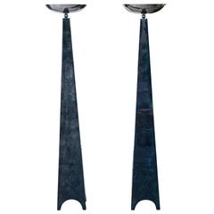 Aldo Tura Uplights Green Blue Goatskin 10
