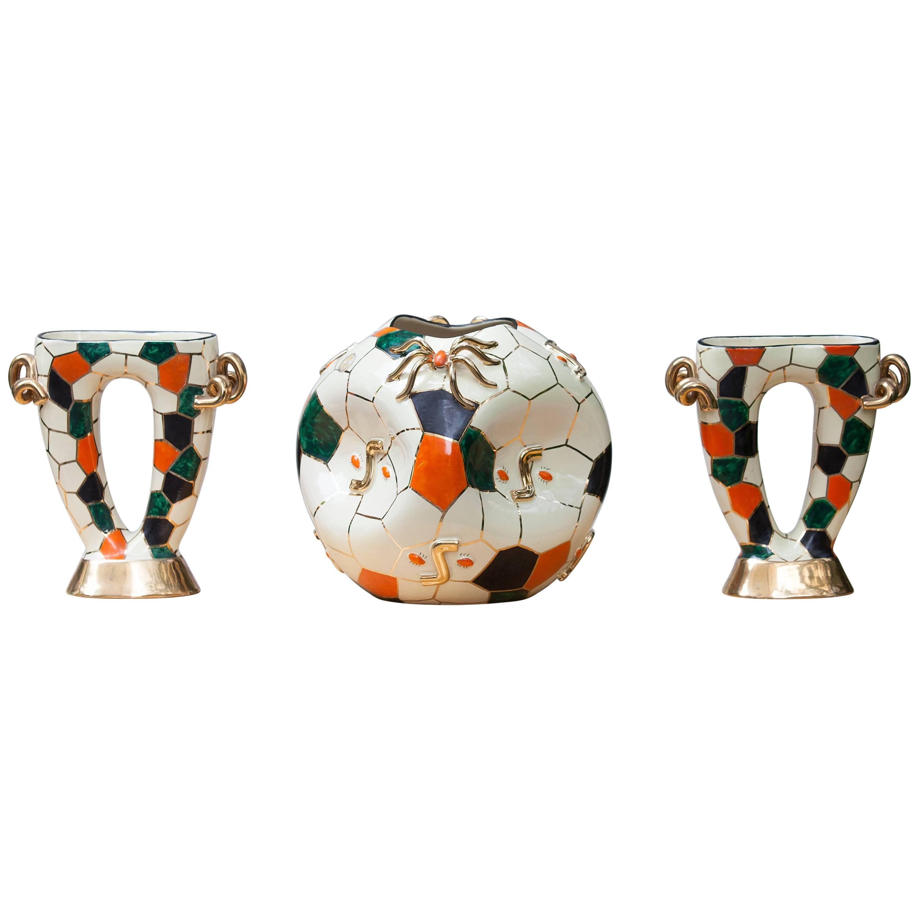 Pucci Spider Vase with Two Candle Holders
