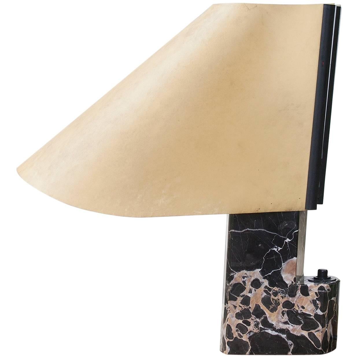 Stilnovo Table Lamp Black Marble Base Signed For Sale