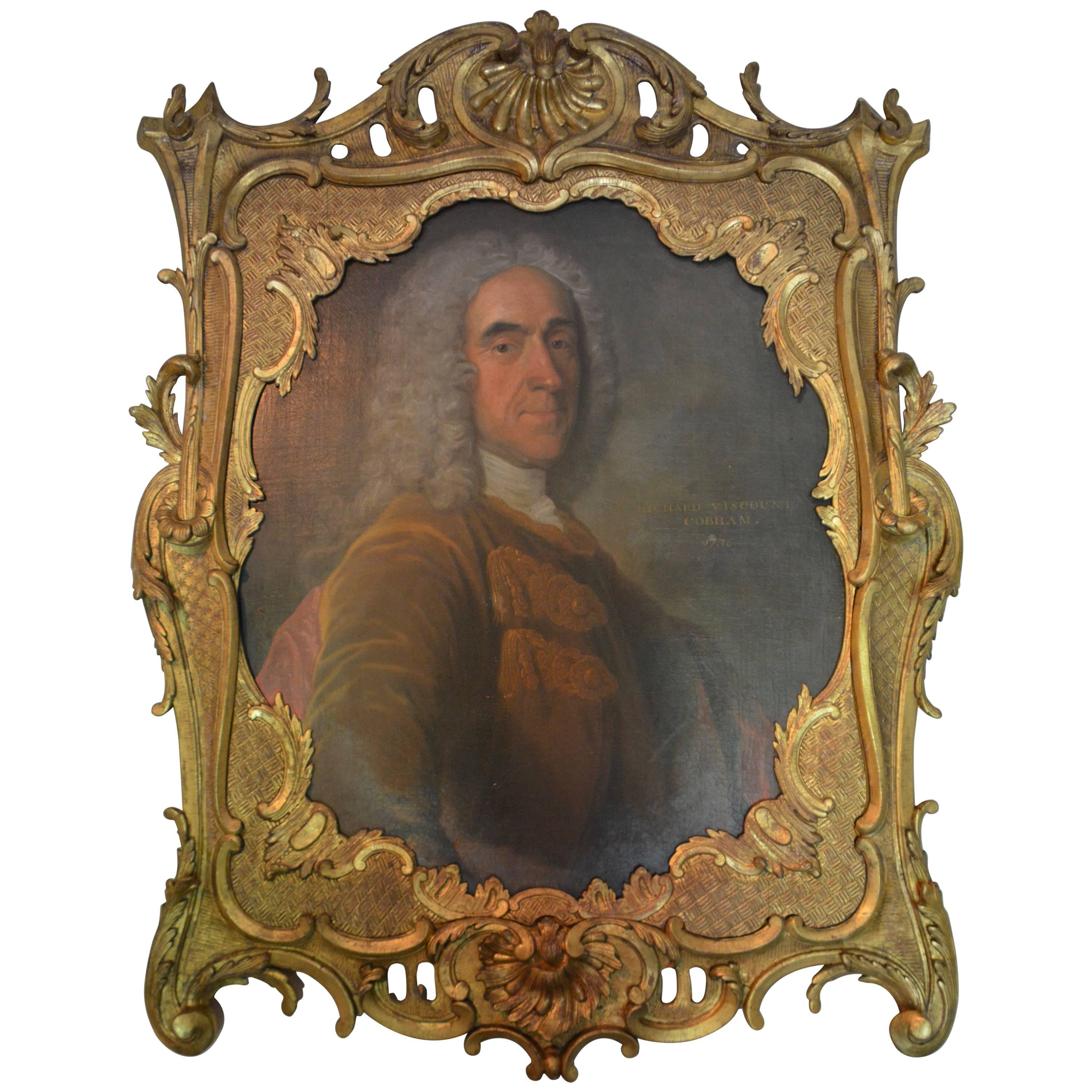 18th Century Oil Portrait of Richard Viscount Cobham