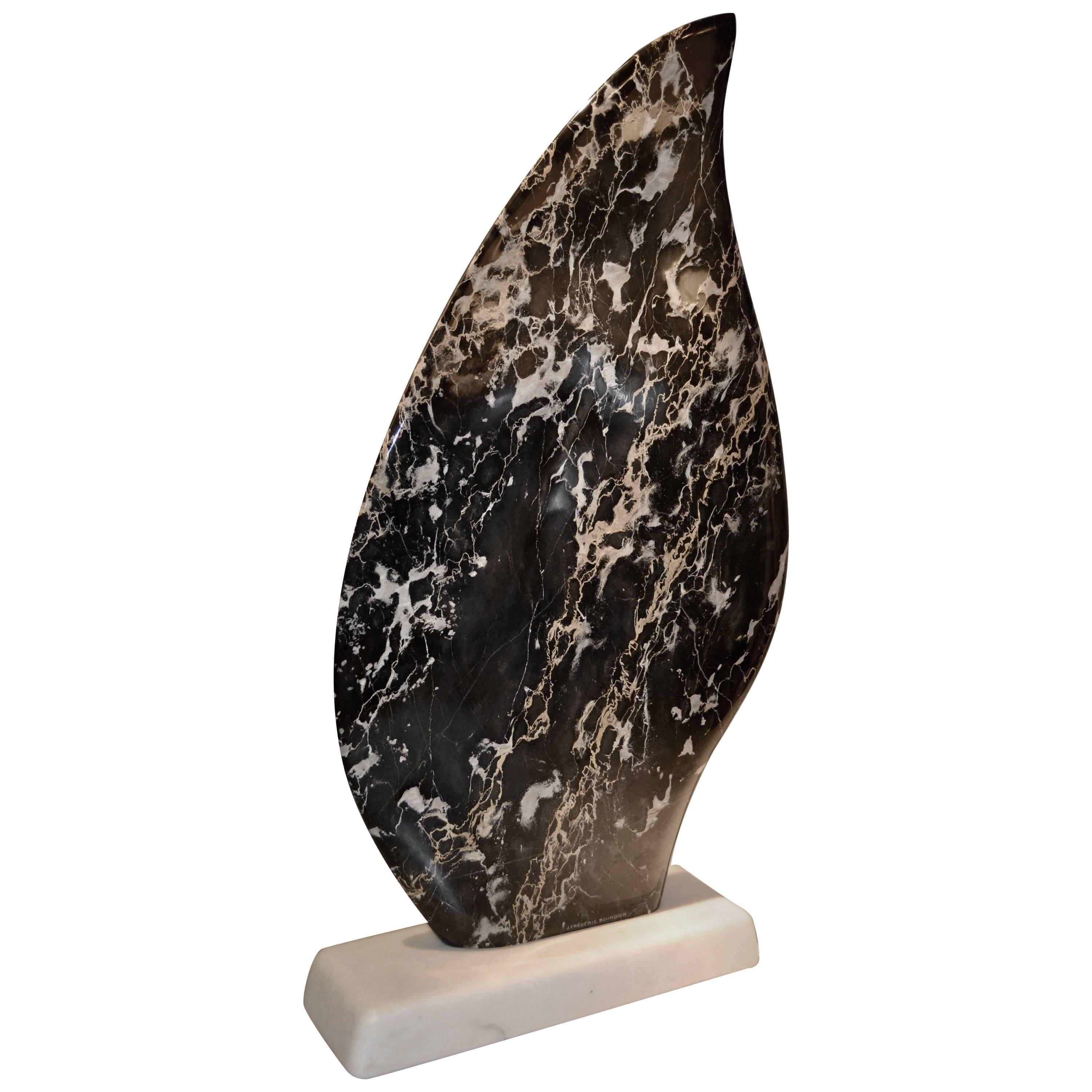Large Portoro Marble Sculpture by JF Bourdier For Sale