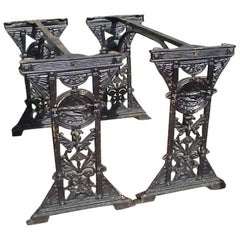 Pair Aesthetic Movement Cast Iron Garden Tables in The Manner of Thomas Jeckyll