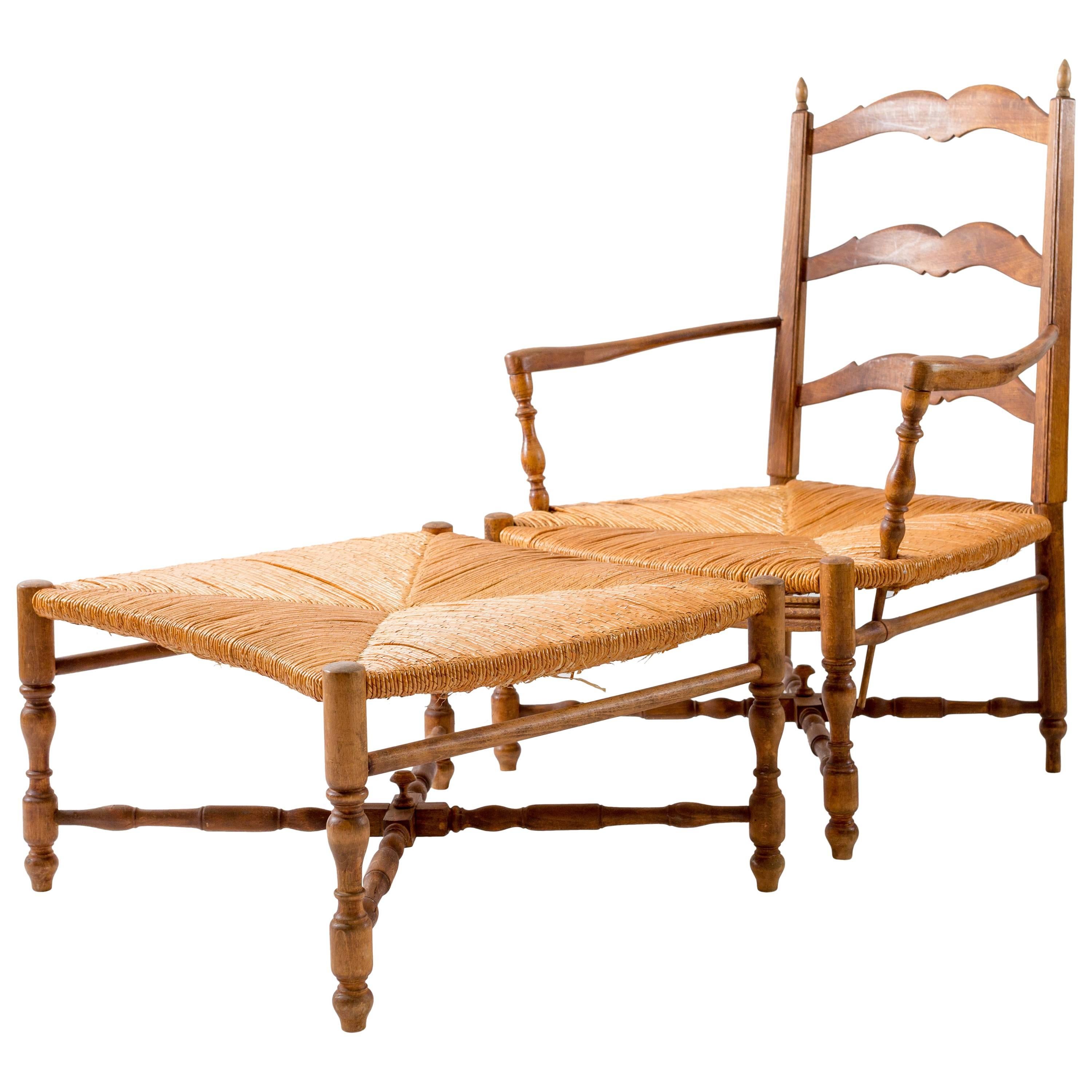 French Country Provence Chair and Ottoman