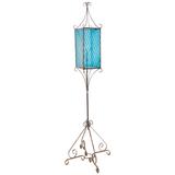 Lampadaire vénitien vintage à lanternes bleues