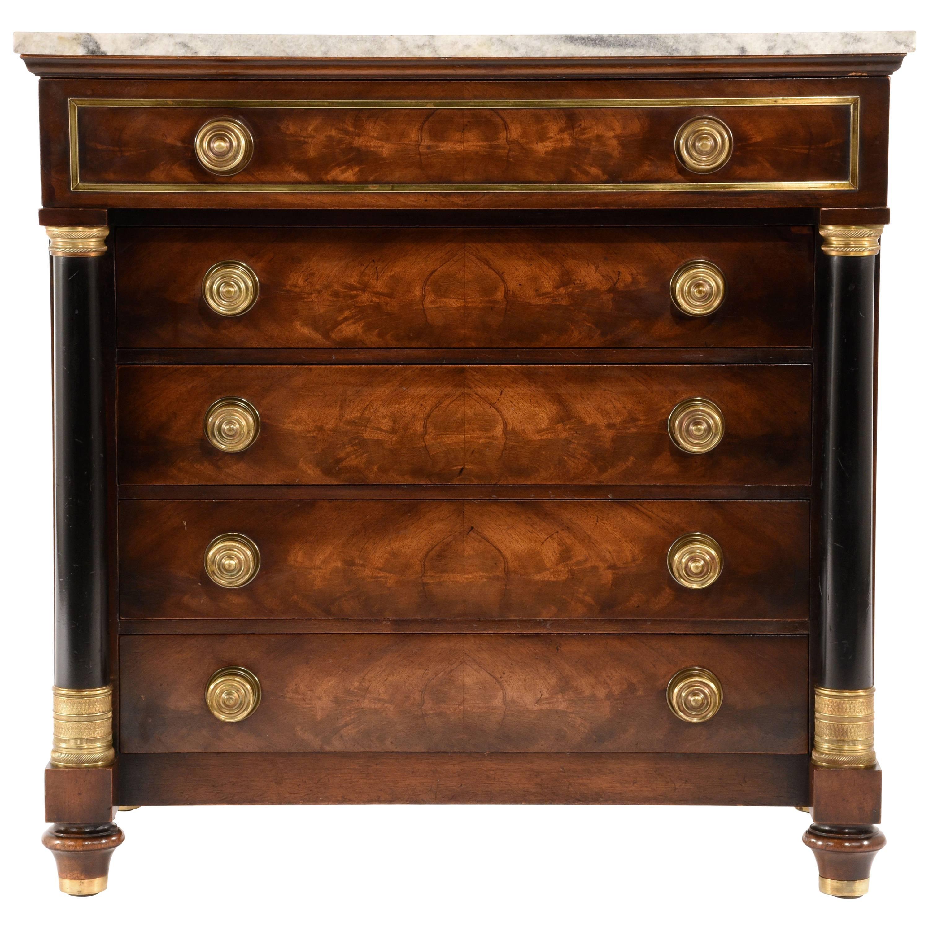 Vintage Empire-Style Small Chest of Drawers