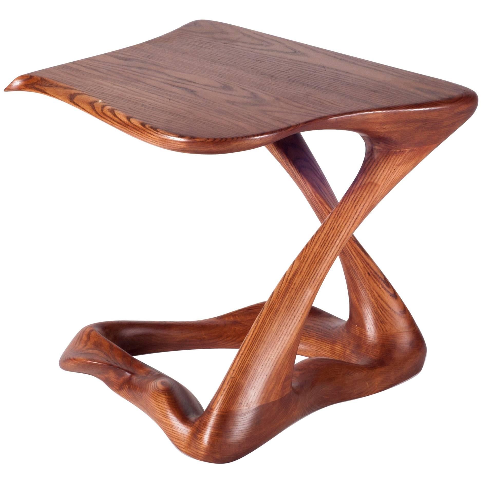 Amorph Tryst modern side table in Walnut stain on Ash wood