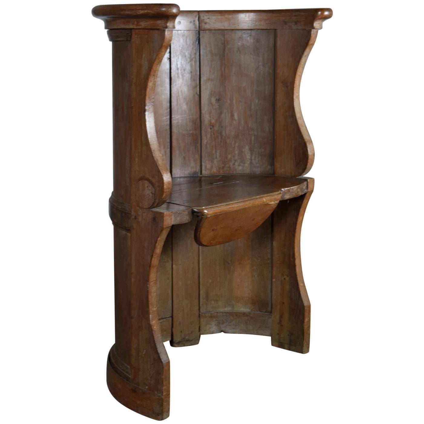 French 16th Century early Baroque Oak Barrel-Back Seat