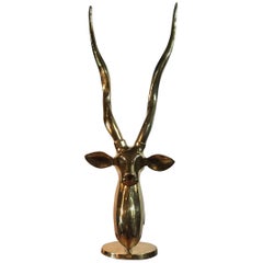 Vintage Brass Deer Head
