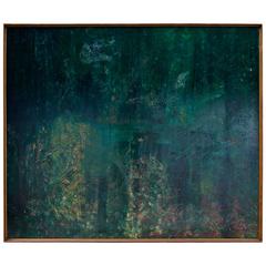 Wonderful 1960s Abstract Collage on Canvas, Unsigned