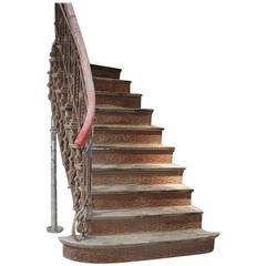 Arts & Crafts Cast & Wrought Iron Double Staircase by Eisenwerk Joly Wittenberg 12
