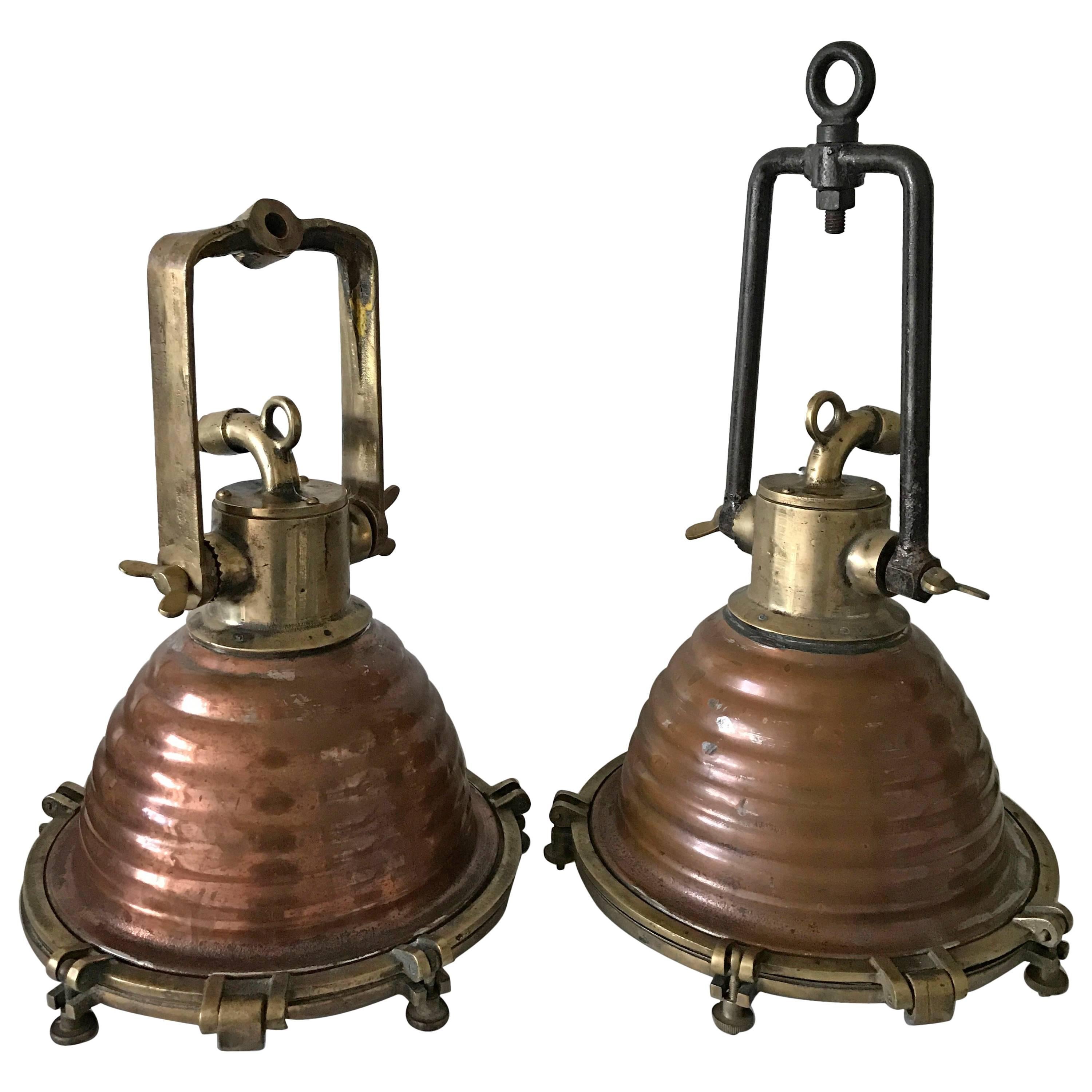 Early 20th Century Pair of Wiska Ships Deck Lights or Floodlights For Sale