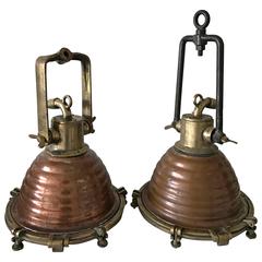 Early 20th Century Pair of Wiska Ships Deck Lights or Floodlights