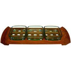 Danish Mid-Century Modern Dansk Teak Lattice Serving Tray